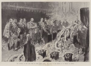 De Begrafenis van wijlen de Hertog van Saksen-Coburg-Gotha, de Scène in de Kerk van St. Moritz in Coburg